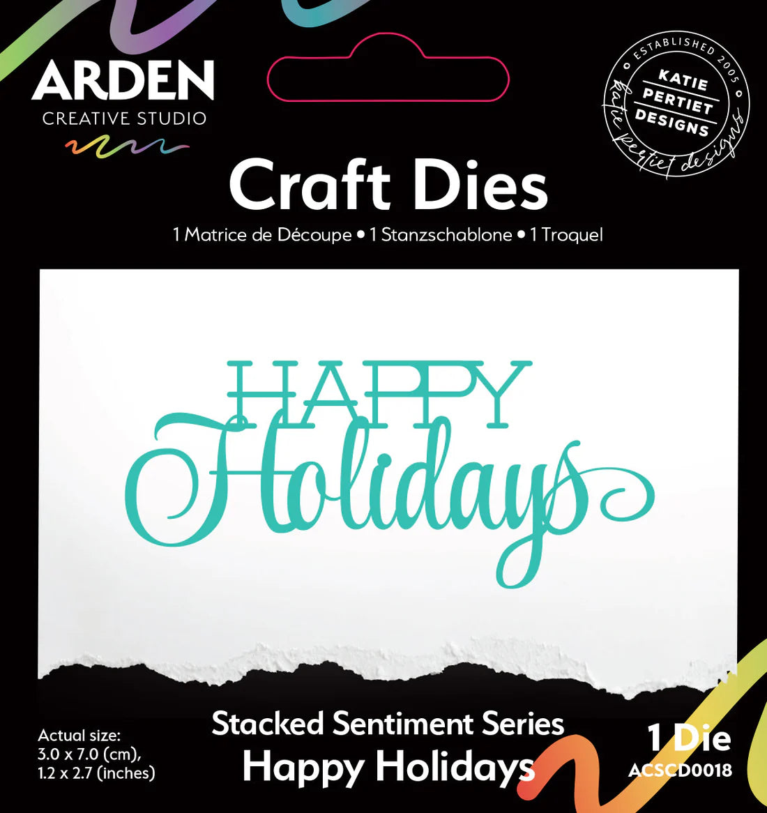 Arden Creative Studio - Stacked Sentiment Series - Happy Holidays Craft Die